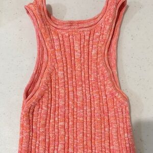 Anthropologie Peach Ribbed Knit Top